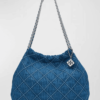 First Copy Replica Tory Burch Fleming Soft Denim Drawstring Bag