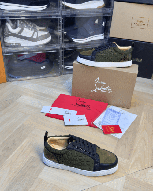 Christian Louboutin Spike Olive Sneakertop | Copy Sneakers