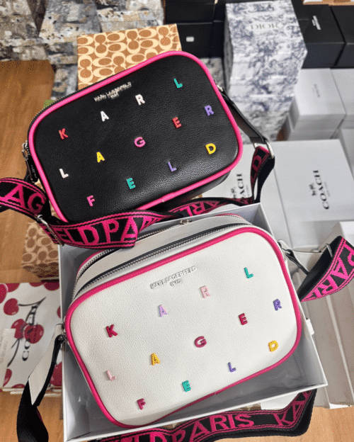 Kar-l Lagerfeld Double Compartment Camera Leather Sling Bag - First Copy Replica