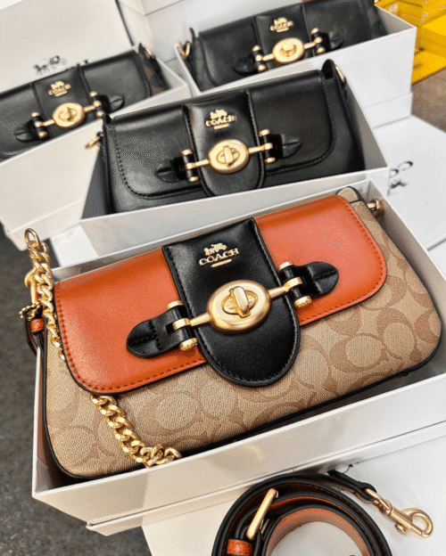 LATEST COAC-H BRIE HIGH END QUALITY SHOULDER CROSSBODY AND BAGUETTE BAG IN SIGNATURE CANVAS - First Copy Replica