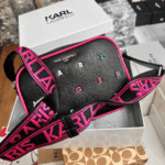Kar-l Lagerfeld Double Compartment Camera Leather Sling Bag - Colour-2