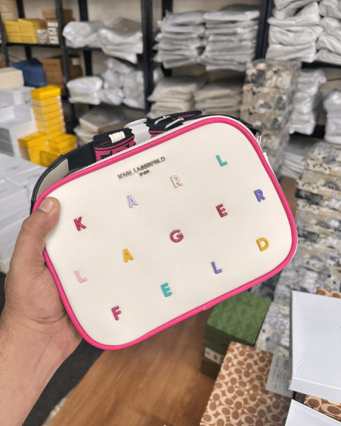 Kar-l Lagerfeld Double Compartment Camera Leather Sling Bag - First Copy Replica