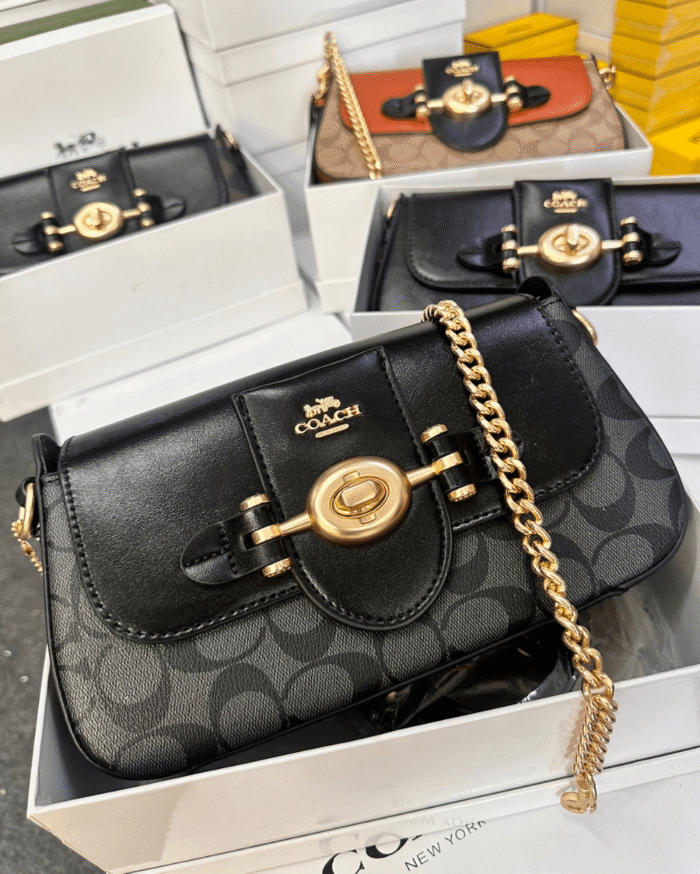 LATEST COAC-H BRIE HIGH END QUALITY SHOULDER CROSSBODY AND BAGUETTE BAG IN SIGNATURE CANVAS - First Copy Replica