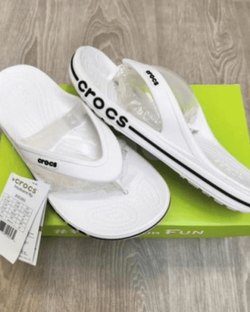 Crocs Bayaband White Premium Thong Flipflop - First Copy