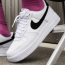Nike Airforce 1 Low White Black Swoosh Sneakers Shoes - 7A First Copy