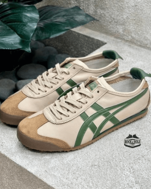 Onitsuka Tiger Mexico 66 Beige Grass Green Sneakers - 7A First Copy