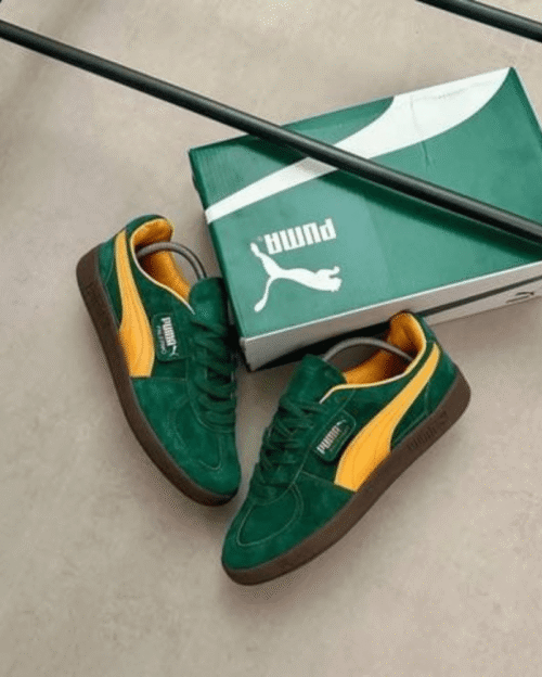 Puma Palermo Green Yellow Sneakers Shoes - 7A First Copy