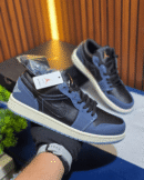 Men Nike Air Jordan 1 Retro Low Navy Black Sneakers Shoes - First Copy