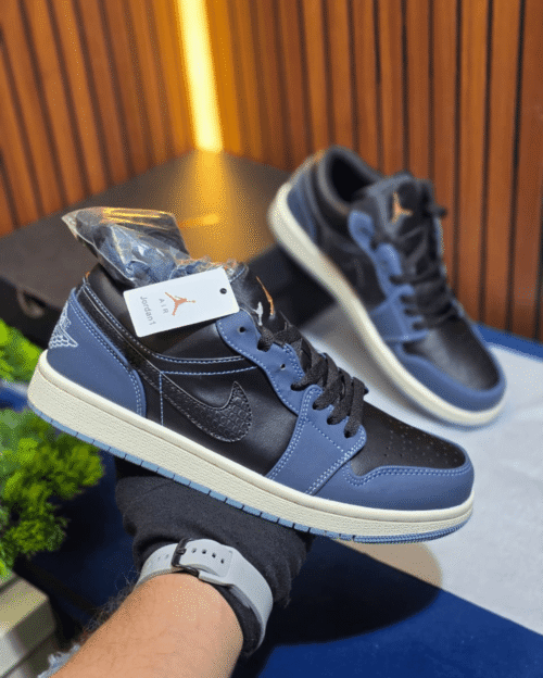 Men Nike Air Jordan 1 Retro Low Navy Black Sneakers Shoes - First Copy