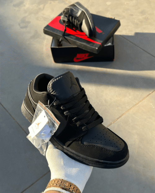 Nike Air Jordan Retro 1 Low Triple Black Sneaker Shoes - First Copy