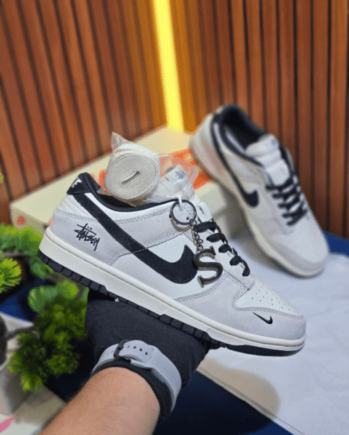 SB Dunk Low x Stussy Off White Black Nike Sneakers Shoes - First Copy