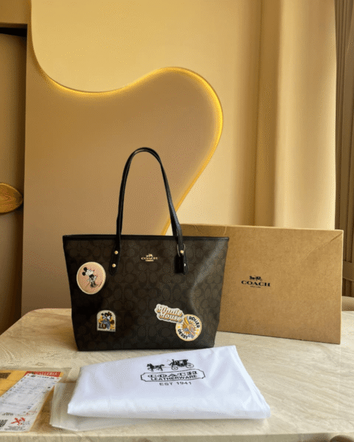 Disney x Coach Signature City Patchwork Tote Bag - First Copy