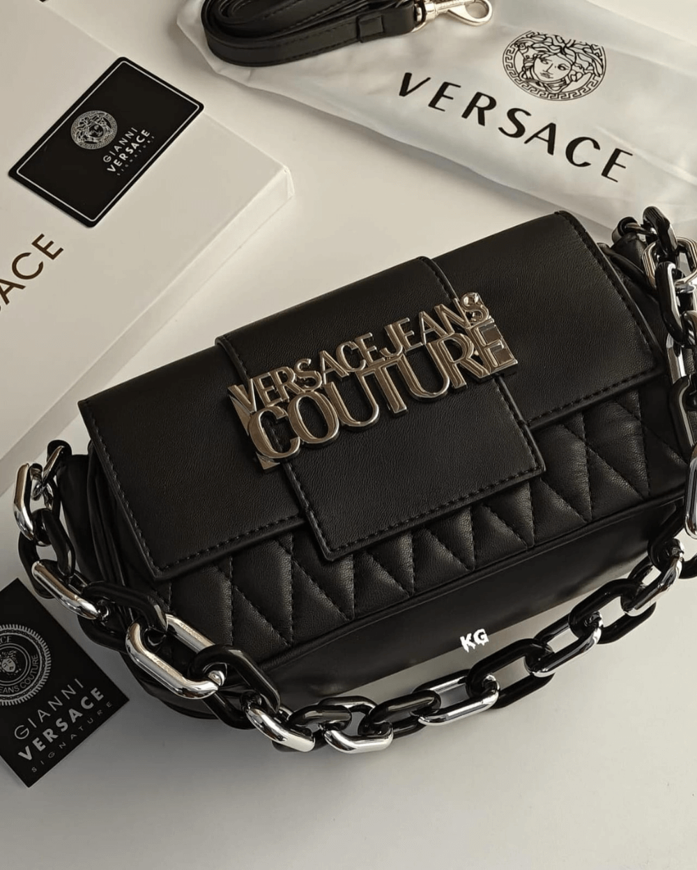 Versace Jeans Couture Quilted Shoulder Bag 2 Versace Jeans Couture Quilted Shoulder Bag - First Copy