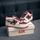 Air Force 1 Low x Dior Maroon Beige Nike Shoes - First Copy