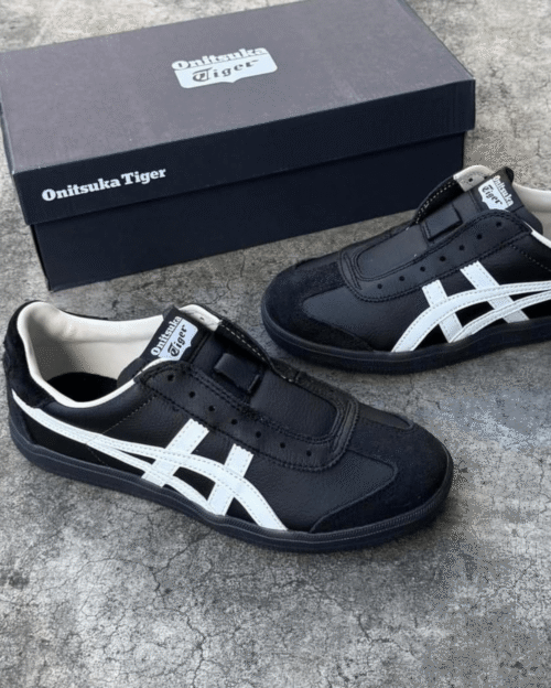 Tokuten Slip On Black Onitsuka Tiger Sneakers - First Copy