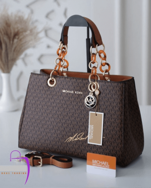 Michael Kors MK Cynthia Signature Bag Coffee - First Copy
