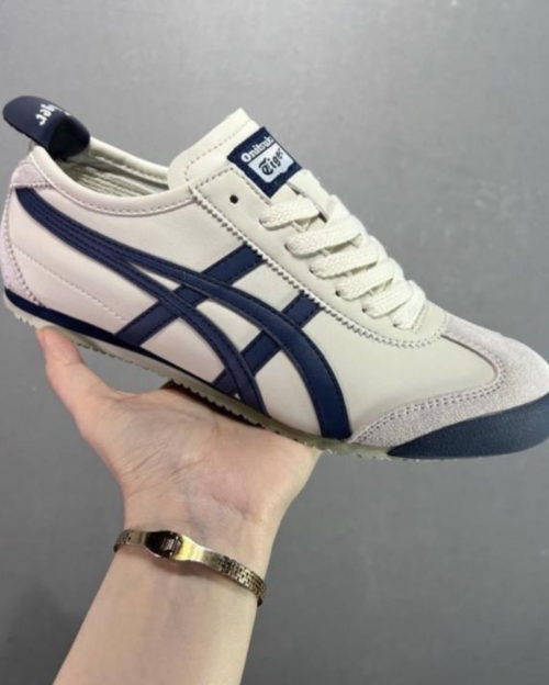 Men & Women Mexico 66 Slip On Cream Navy First Copy Sneakers