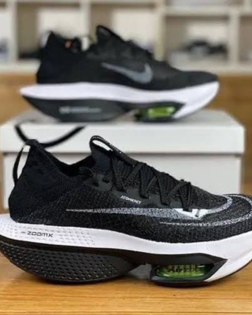 Men's Zoom Alphafly 2 Black White Nike Shoes - First Copy