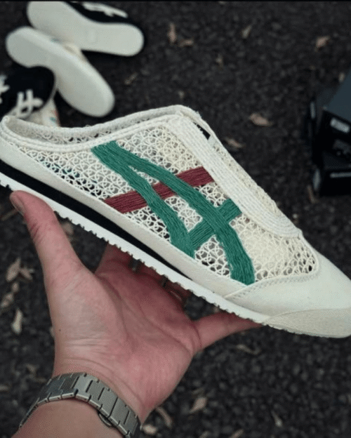 Mexico 66 Sabot Cream Green Onitsuka Tiger Mules - First Copy