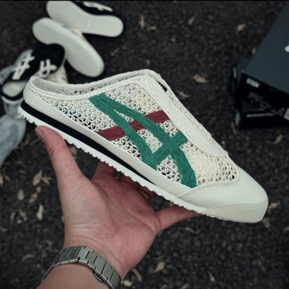 Mexico 66 Sabot Cream Green Onitsuka Tiger Mules 1 Mexico 66 Sabot Cream Green Onitsuka Tiger Mules - First Copy