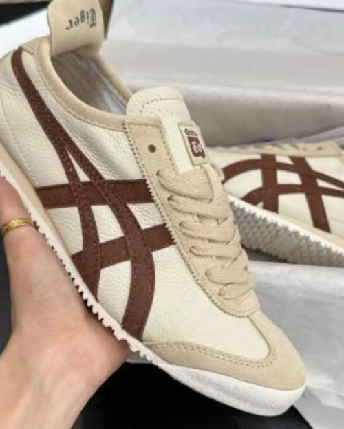 Mexico 66 Vintage Beige Brown Tiger Sneakers - First Copy