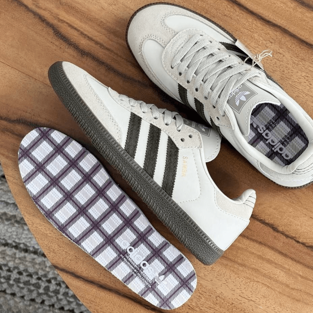 Men And Women Samba White Olive Khaki Adidas Sneakers 2 Men And Women Samba White Olive Khaki Adidas - First Copy