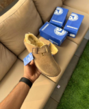 Birkenstock Boston Shearling Suede Leather Clogs - First Copy